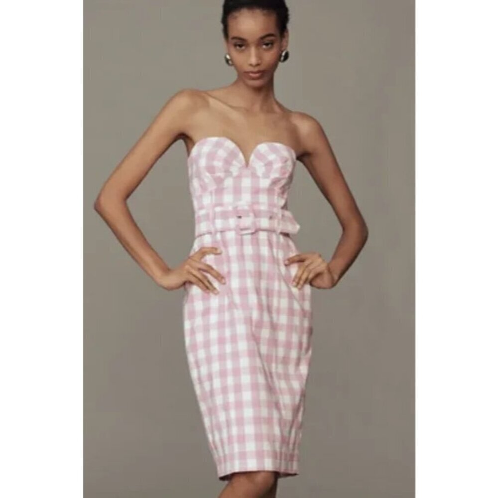 Maeve Strapless Sweetheart Fitted Midi Dress XL